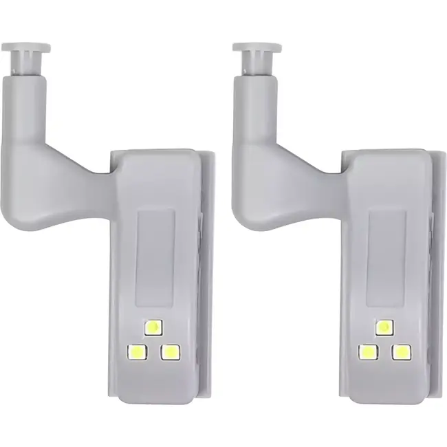 Benson Automatische LED kastverlichting - 2 stuks - Grijs - ABS materiaal - 3 LED per scharnier