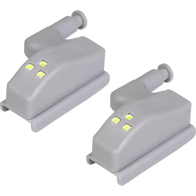 Benson Automatische LED kastverlichting - 2 stuks - Grijs - ABS materiaal - 3 LED per scharnier