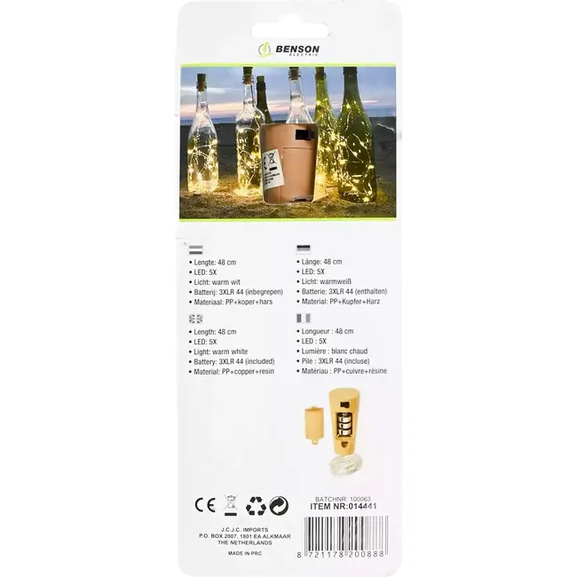 Benson LED flesverlichting - warm wit licht - 48 cm - decoratief - binnen en buiten gebruik