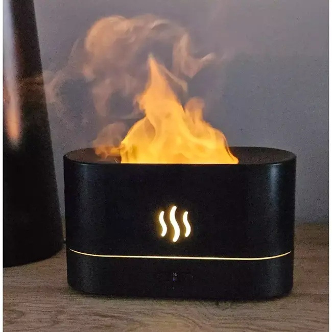 Benson LED luchtbevochtiger - Flame effect - 180 ml - USB Type-C - ABS materiaal