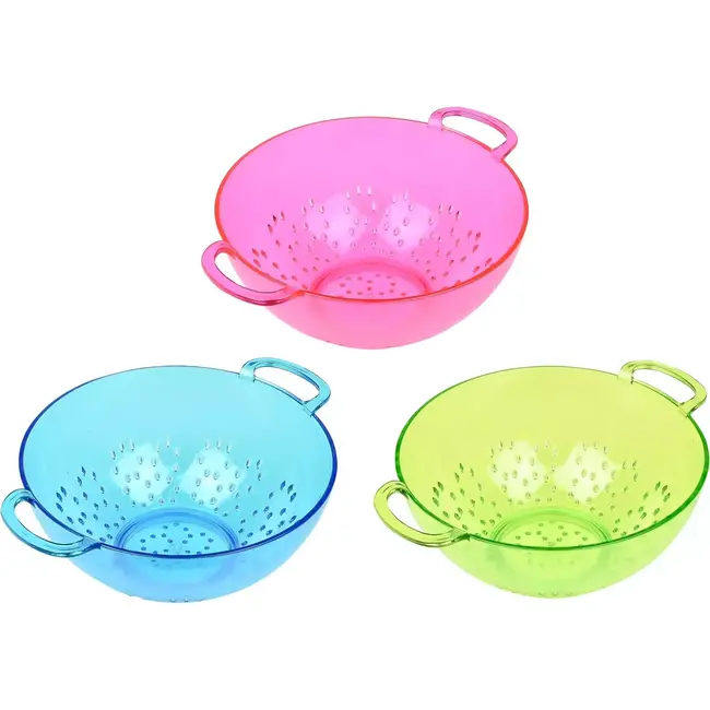 Benson Rond plastic vergiet - ø 15 cm - kleurrijke mix - blauw, geel, roze