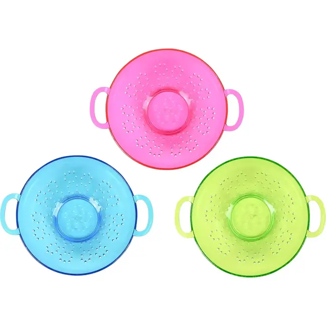 Benson Rond plastic vergiet - ø 15 cm - kleurrijke mix - blauw, geel, roze