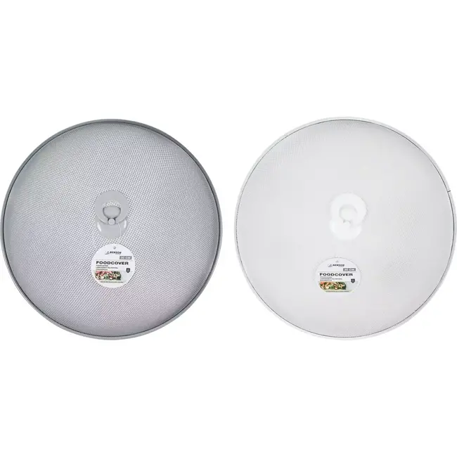 Benson Ronde metalen voedselbescherming - 30 cm - wit/grijs - ideaal voor buitengebruik