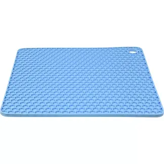 Benson Vierkante siliconen pannenonderzetter - hittebestendig - 17x17 cm - grijs/groen