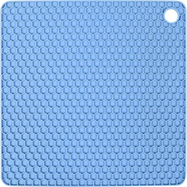 Benson Vierkante siliconen pannenonderzetter - hittebestendig - 17x17 cm - grijs/groen