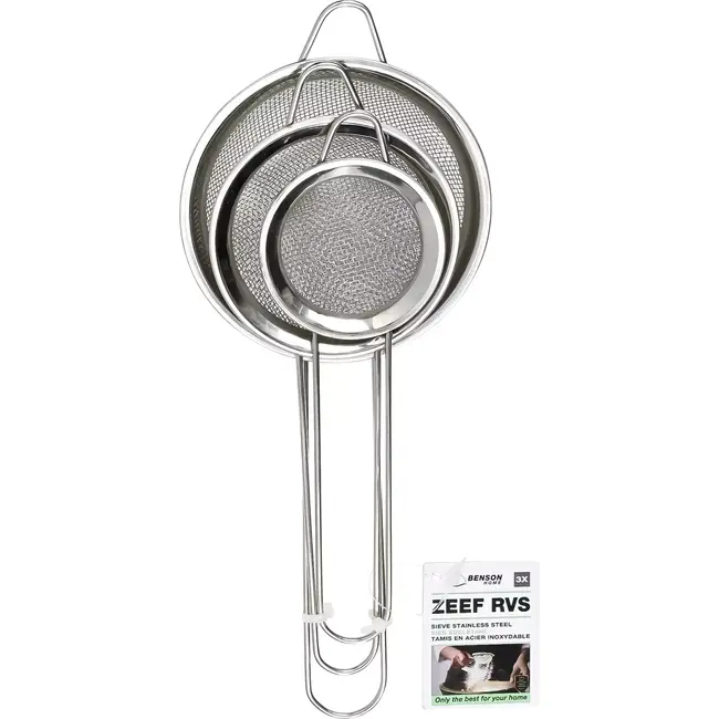 Benson RVS zeefset - 3 delig - Compact - Duurzaam - Ø10, Ø8, Ø6 cm