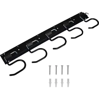 Benson Gereedschapshaken op rail - 5 stuks - Gegalvaniseerd en kunststof omkleed - Inclusief bevestigingsmateriaal - 43 cm