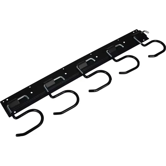 Benson Gereedschapshaken op rail - 5 stuks - Gegalvaniseerd en kunststof omkleed - Inclusief bevestigingsmateriaal - 43 cm