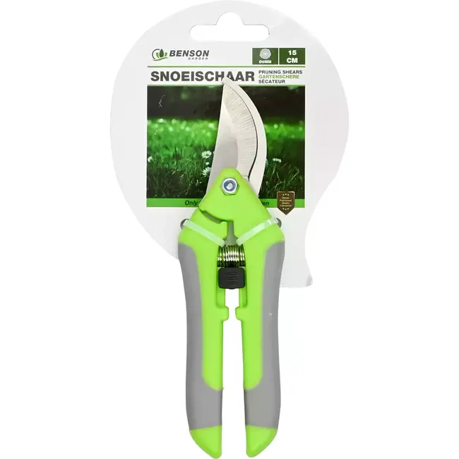 Benson Snoeischaar 16 cm - Bypass - Voor bloemen en takken - Links- en rechtshandig - Met slot
