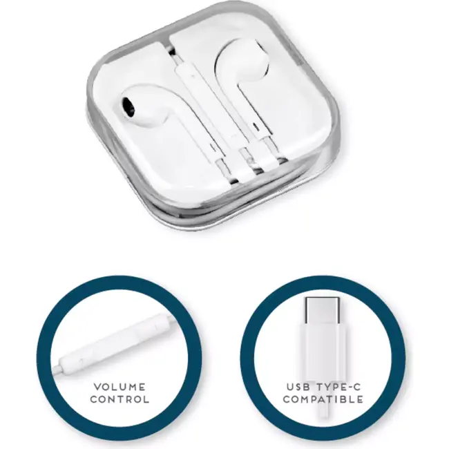 Benson In-ear oortjes met USB-C aansluiting - 1 meter kabel - Lichtgewicht 29,5 g - Frequentierespons 20 Hz-20 kHz