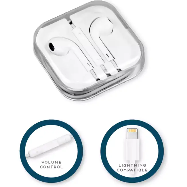 Benson In-ear oortjes - Lightning aansluiting - Met microfoon - 1 meter kabel - Lichtgewicht 29,5 g