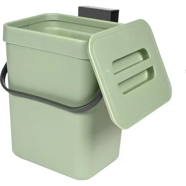 Benson Compacte groene prullenbak - 3 liter - veelzijdig en lichtgewicht