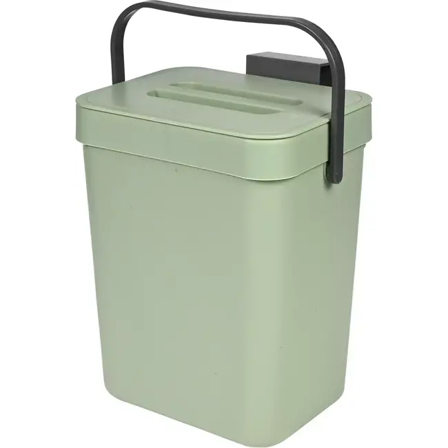 Benson Compacte groene prullenbak - 3 liter - veelzijdig en lichtgewicht