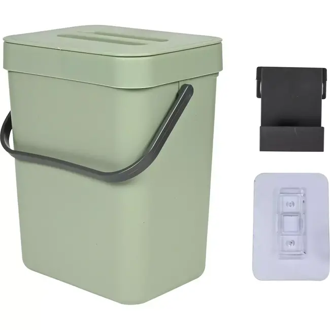 Benson Compacte groene prullenbak - 3 liter - veelzijdig en lichtgewicht