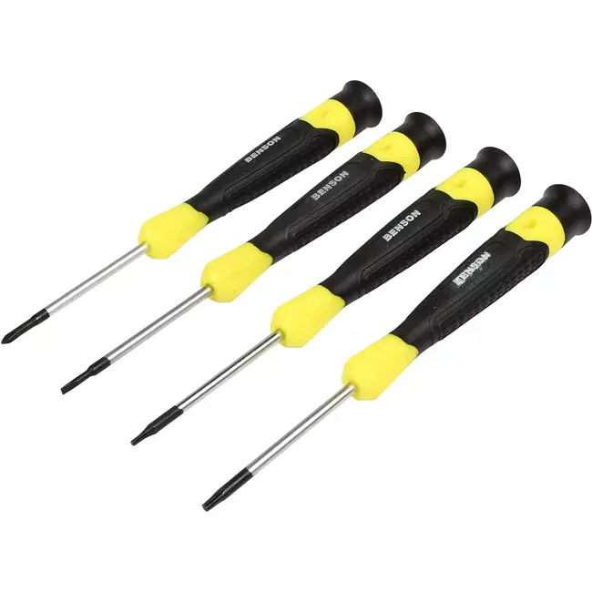 Benson Precisie schroevendraaierset - 4-delig - Torx & Kruis - Ergonomisch - Compact