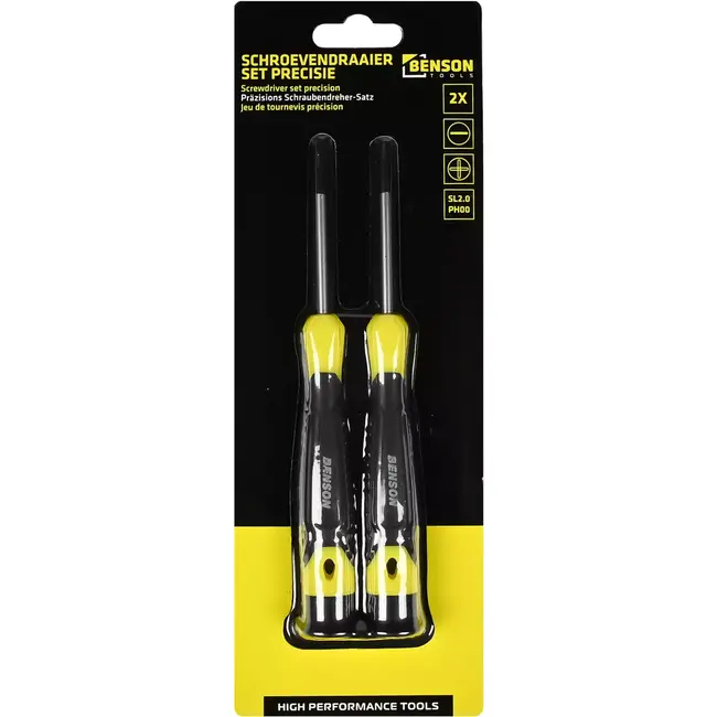 Benson 2-delige precisie schroevendraaierset - plat - SL2.5 & SL3.0