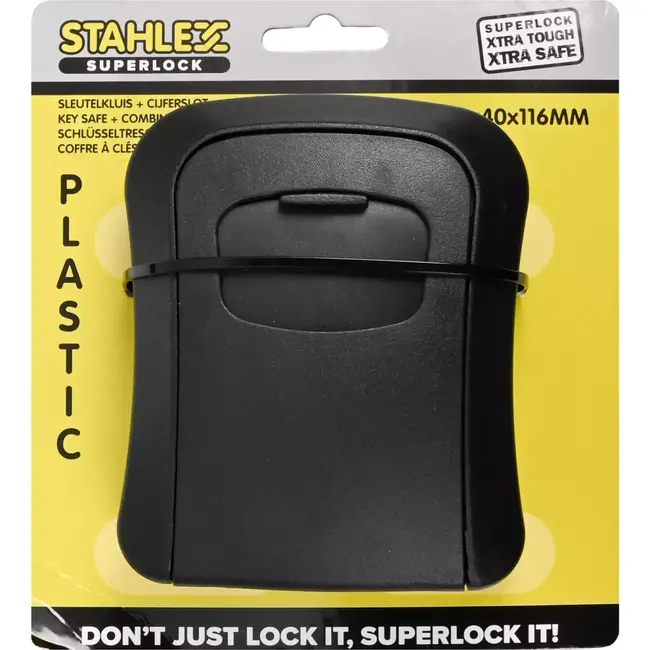 Benson Sleutelkluis met 3-cijferig slot - Kunststof - Zwart - 96x40x116 mm