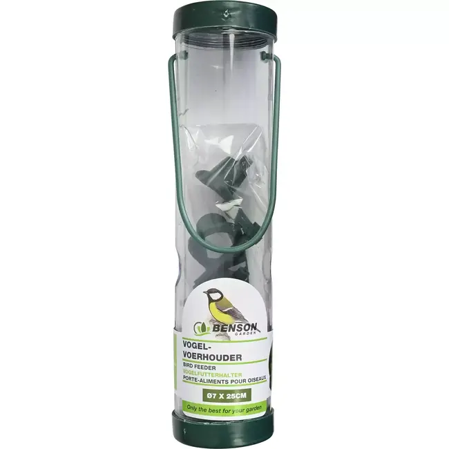 Benson Vogelvoerhouder kunststof - Makkelijk bijvulbaar - Ø 7 x 25 cm