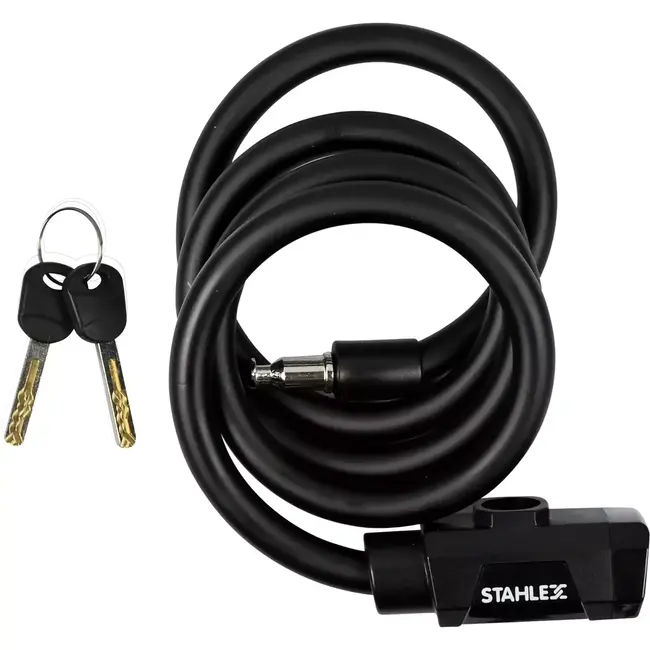 Benson Kabelslot - Extra beveiligd - Stevige staalkabel - 12 x 1200 mm - Zwart matte finish