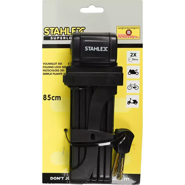 Benson Vouwslot met houder - 85 cm - lichtgewicht en sterk - hoge veiligheid - eenvoudig in gebruik