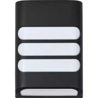 Benson Solar wandlamp rechthoek - warm wit licht - 11,3 x 4 x 15,8 cm - kunststof - met aan/uit knop
