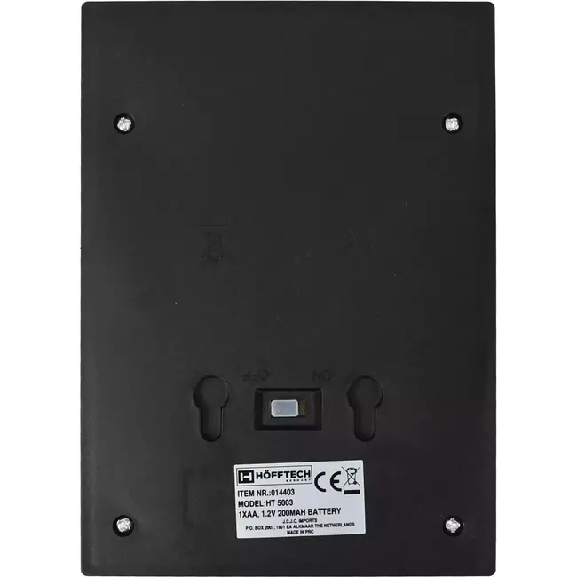 Benson Solar wandlamp rechthoek - warm wit licht - 11,3 x 4 x 15,8 cm - kunststof - met aan/uit knop