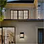 Hofftech Solar wandlamp rechthoek - warm wit licht - 11,3 x 4 x 15,8 cm - kunststof - met aan/uit knop