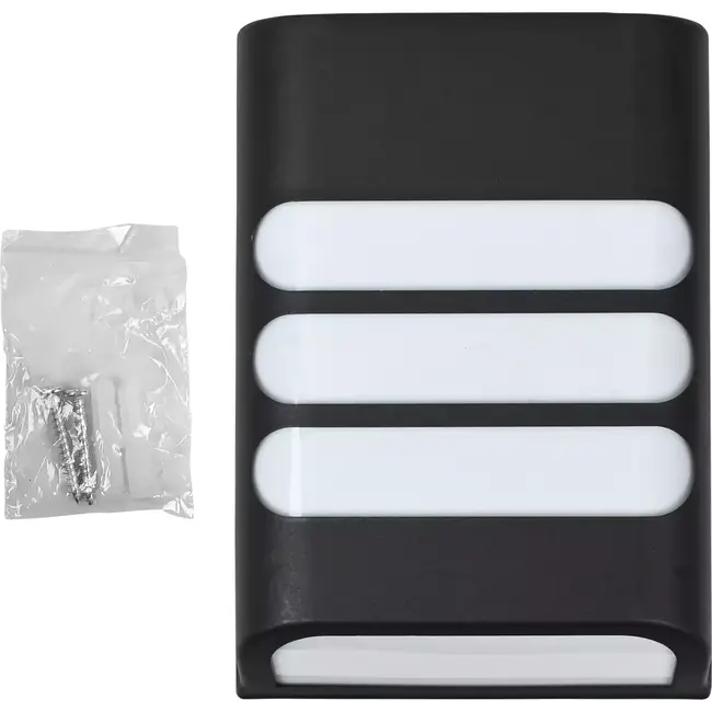 Benson Solar wandlamp rechthoek - warm wit licht - 11,3 x 4 x 15,8 cm - kunststof - met aan/uit knop