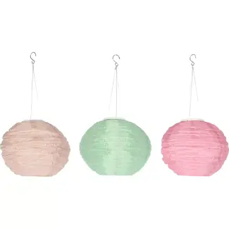 Benson Solar lampion - kleurrijke mix - Ø 28 cm - wit LED - tuinverlichting