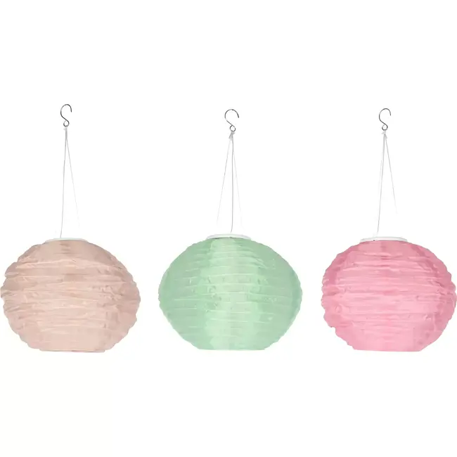 Benson Solar lampion - kleurrijke mix - Ø 28 cm - wit LED - tuinverlichting