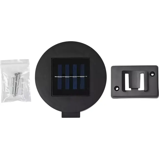 Benson Ronde solar wandlamp - Warm wit licht - Compact en duurzaam - 12 x 8 x 5,4 cm - Inclusief montageset