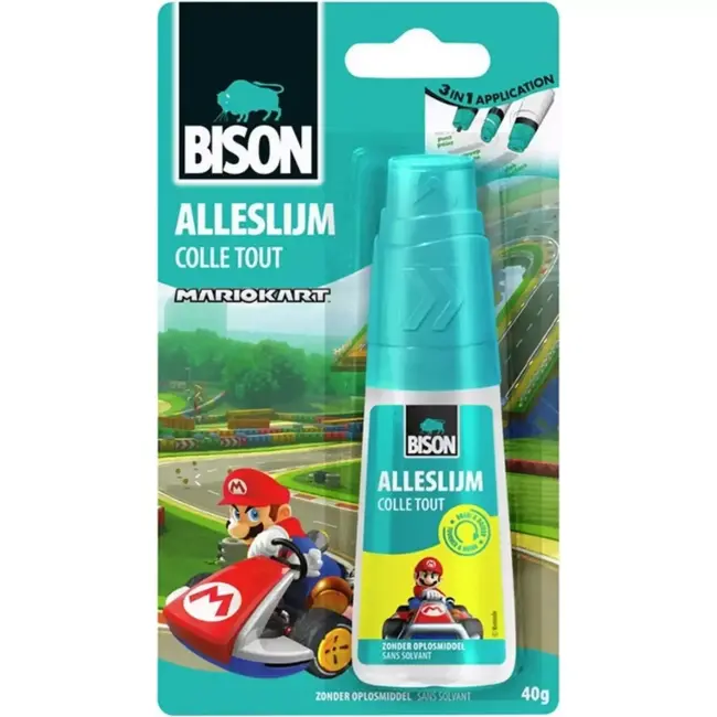 Bison Alleslijm - 40 gram - Solventvrij - Precieze applicatie - Geschikt voor diverse materialen