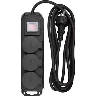 Benson Stekkerdoos 3-voudig - Waterdicht - Met schakelaar - 3 meter - IP44