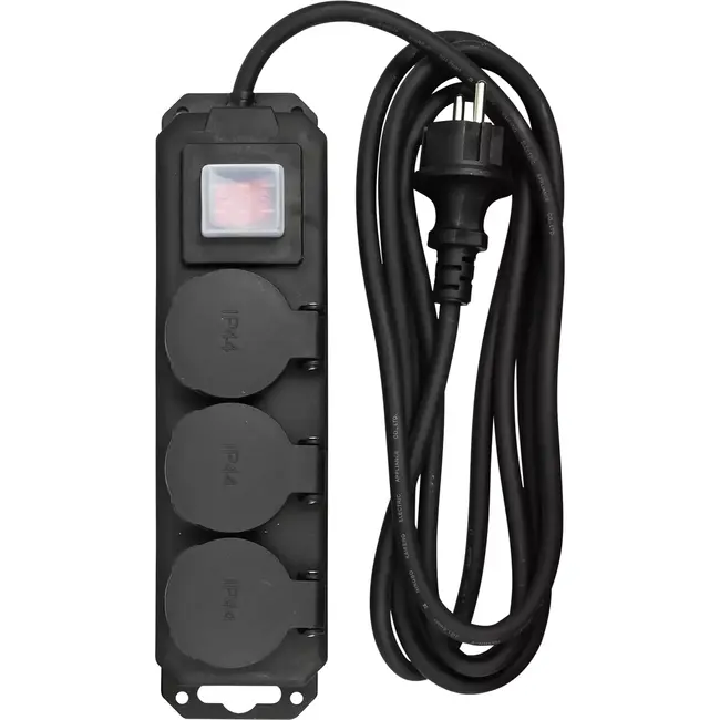 Benson Stekkerdoos 3-voudig - Waterdicht - Met schakelaar - 3 meter - IP44