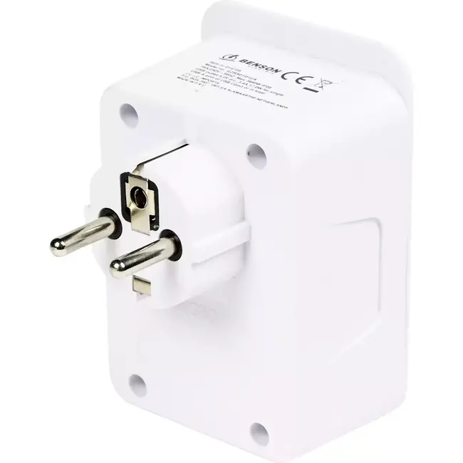 Benson Stopcontact met 2 USB-A en 2 USB-C poorten - Kinderbeveiliging - Telefoon dock - 16A - 5V 3,4A