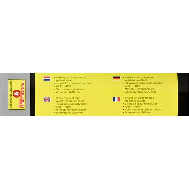 Benson Kettingslot - Gehard Staal - Nylonhoes - 10 x 1200 mm - Inclusief 3 Sleutels