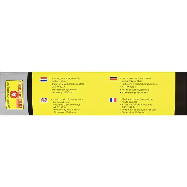 Benson Kettingslot - Gehard Staal - 1500 mm - Inclusief Veiligheidssleutels - Nylon Hoes