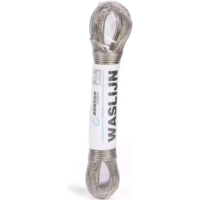 Benson Geplastificeerde waslijn met staalkern - 20 meter - 3 mm dikte