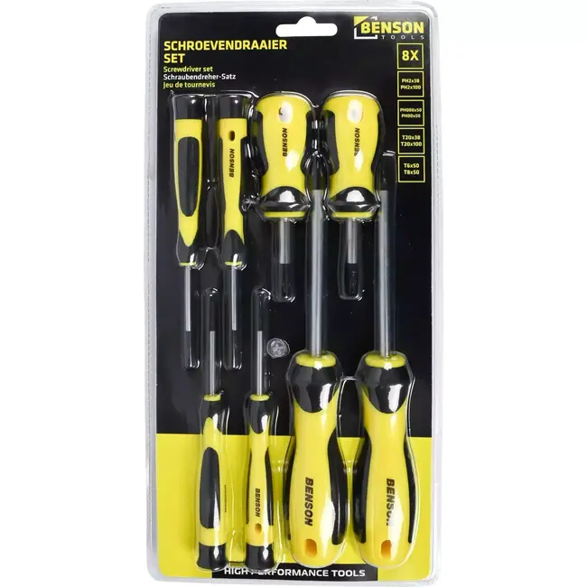 Benson Precisieset schroevendraaiers - magnetische punten - 8-delig - voor fijnmechanisch werk