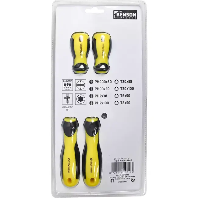 Benson Precisieset schroevendraaiers - magnetische punten - 8-delig - voor fijnmechanisch werk