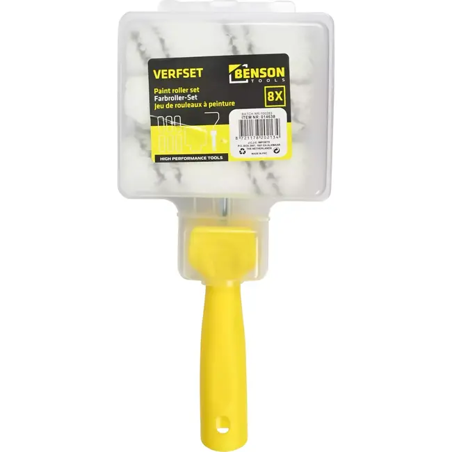 Benson Verfset 8-delig - Inclusief verfbak, lakrollers en rollerbeugel - Voor gladde en ruwe oppervlakken