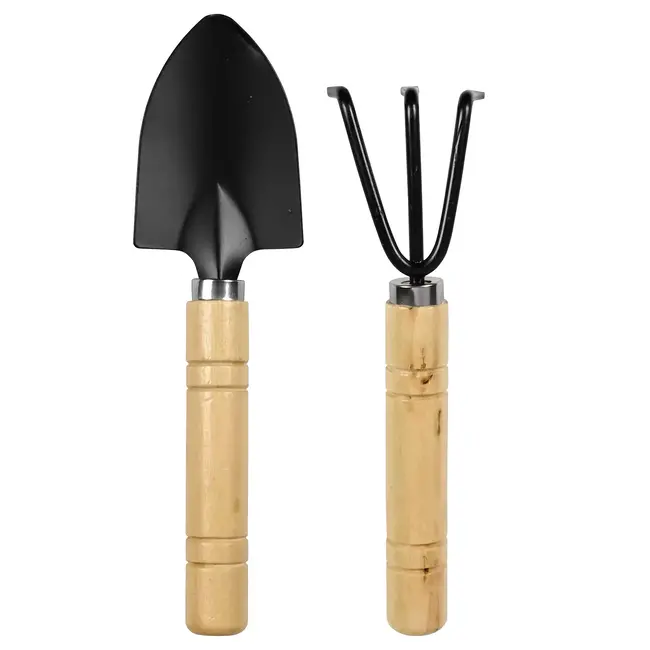 Benson Mini tuingereedschap set - 2-delig - houten handvat - compact formaat