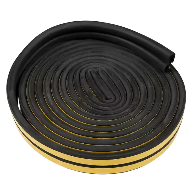 Benson Tochtstrip rubber D-profiel - 2x3 m - zwart - EPDM - 2 stuks