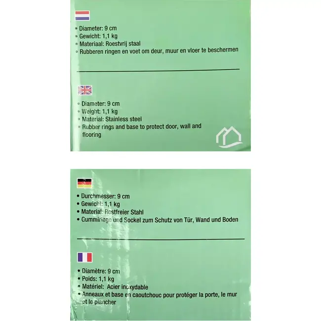 Benson Deurstopper - Ø9 cm - Zwart - Modern Design - Beschermend Rubber