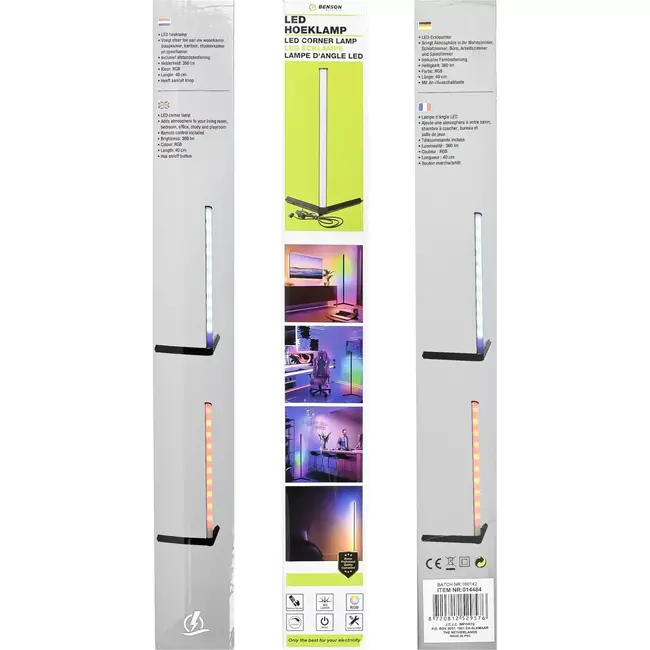 Benson LED hoeklamp - RGB kleurverandering - 40 cm - Inclusief afstandsbediening