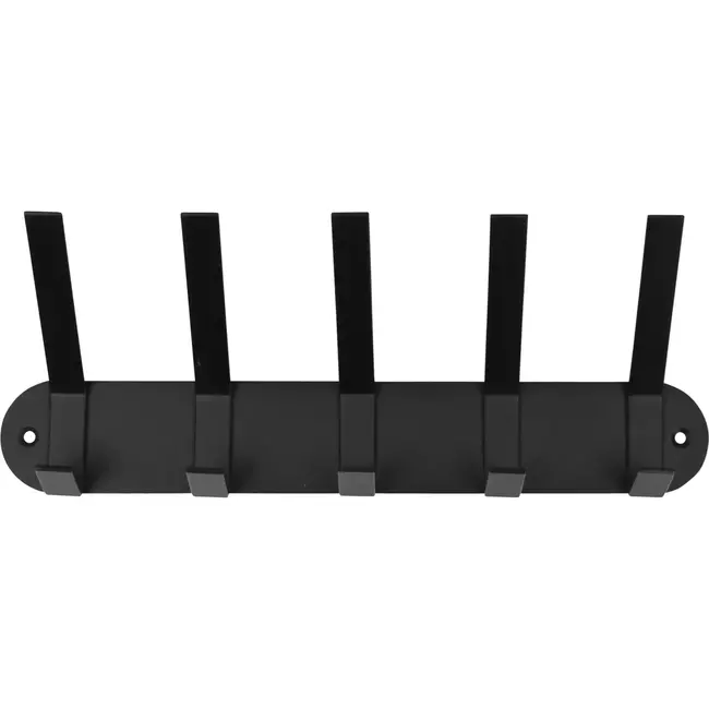 Benson Kapstok met 5 dubbele haken - Staal - Wandmodel - 30 cm - Inclusief bevestigingsmateriaal