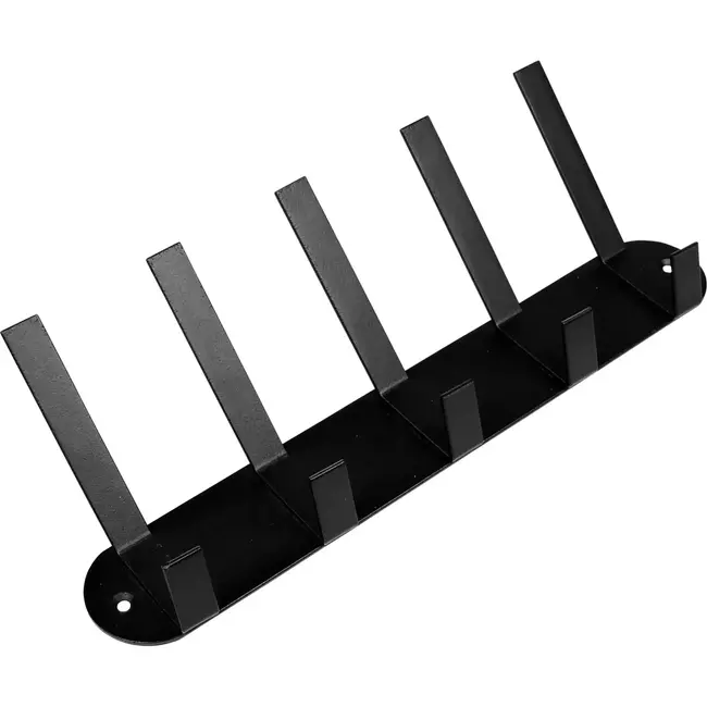 Benson Kapstok met 5 dubbele haken - Staal - Wandmodel - 30 cm - Inclusief bevestigingsmateriaal