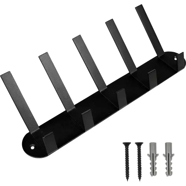 Benson Kapstok met 5 dubbele haken - Staal - Wandmodel - 30 cm - Inclusief bevestigingsmateriaal
