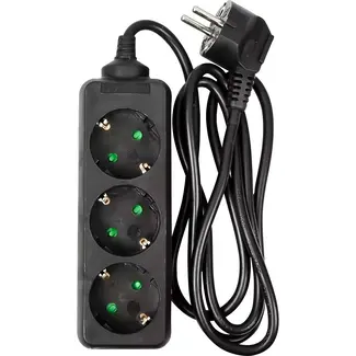 Benson Stekkerdoos 3-voudig - 1.5 meter - Zwart - Met USB-A en USB-C poorten