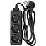 Benson Stekkerdoos 3-voudig - 1.5 meter - Zwart - Met USB-A en USB-C poorten